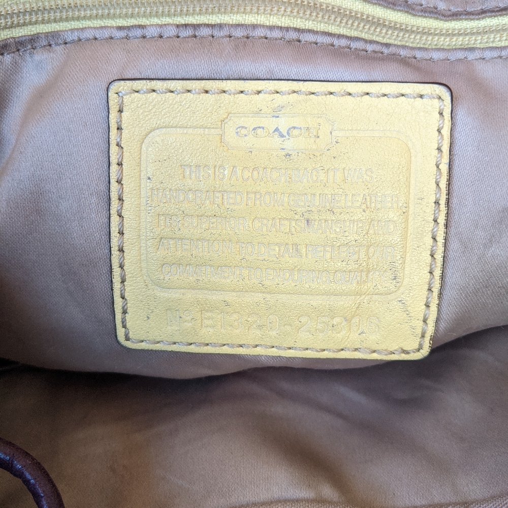 Coach Dark Brown Pebbled Leather Drawstring Hobo with Gold Hardware - Picture 10 of 11